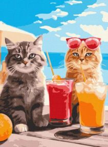 Розпис по номерах 30х40 КН06601 Котики на відпочинку "Ідейка"