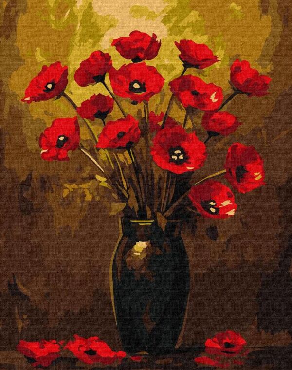 Розпис по номерах 40х50 КНО3328 Букет маків з фарбами металік Ідейка Ціна (цена) 179.90грн. | придбати  купити (купить) Розпис по номерах 40х50 КНО3328 Букет маків з фарбами металік Ідейка доставка по Украине, купить книгу, детские игрушки, компакт диски 0