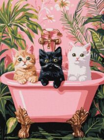 Розпис по номерах 30х40 КНО6726 Коти у ванній "Ідейка"