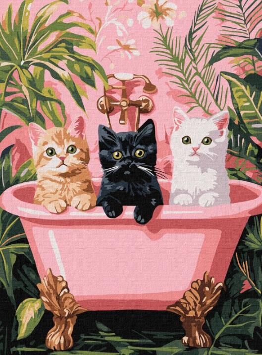 Розпис по номерах 30х40 КНО6726 Коти у ванній Ідейка Ціна (цена) 198.00грн. | придбати  купити (купить) Розпис по номерах 30х40 КНО6726 Коти у ванній Ідейка доставка по Украине, купить книгу, детские игрушки, компакт диски 0