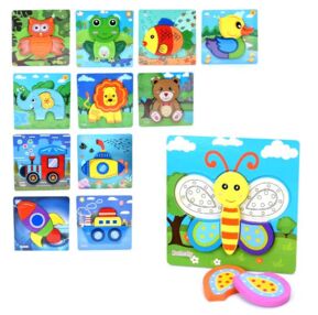 Деревяні пазли 12 деталей мікс видів MD 1532