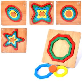 Деревяні пазли 5 деталей мікс видів MD 1546