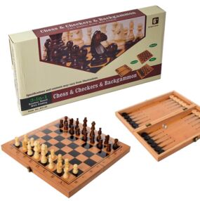 Шахи шашки нарди 30 см бамбукова дошка B3116