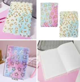 Блокнот А5 80 аркушів у клітинку хутряний в асортименті 21-13