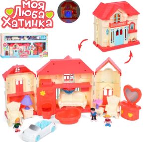 Будиночок автомобіль фігурка 3 штуки меблі музичний WD-933D