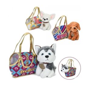 Собака плюшева в сумці 18 см 3 види 7622-115A-16A-17A