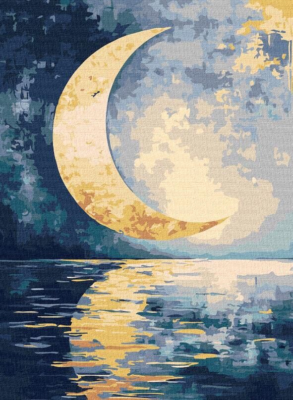 Розпис по номерах Відбиток місяця з фарбами металік 30х40 KHO5158 Ціна (цена) 192.00грн. | придбати  купити (купить) Розпис по номерах Відбиток місяця з фарбами металік 30х40 KHO5158 доставка по Украине, купить книгу, детские игрушки, компакт диски 0