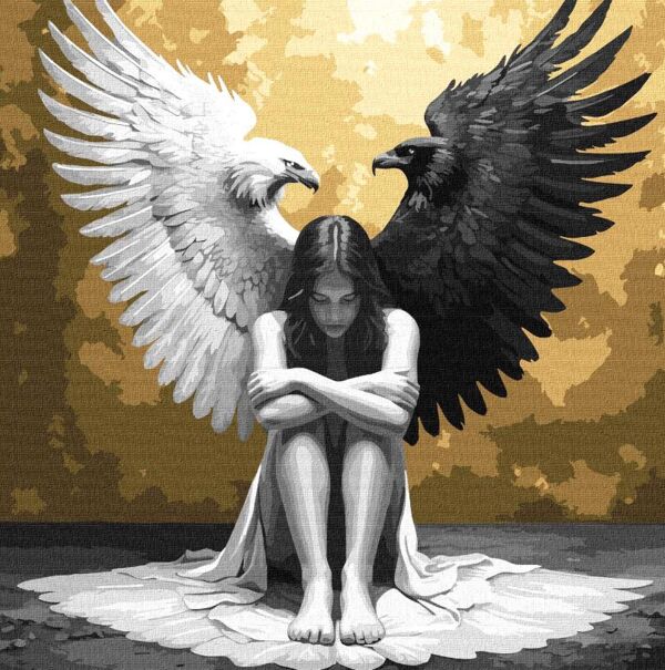 Розпис по номерах Дві сторони душі з фарбами металік 40х40 KHO5153 Ціна (цена) 202.00грн. | придбати  купити (купить) Розпис по номерах Дві сторони душі з фарбами металік 40х40 KHO5153 доставка по Украине, купить книгу, детские игрушки, компакт диски 0