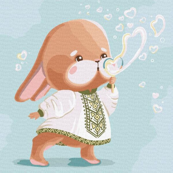 Розпис по номерах Зайчик у вишиванці 30х30 KHO2400 Ціна (цена) 184.00грн. | придбати  купити (купить) Розпис по номерах Зайчик у вишиванці 30х30 KHO2400 доставка по Украине, купить книгу, детские игрушки, компакт диски 0