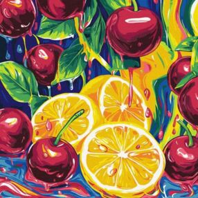 Розпис по номерах Соковита насолода з фарбами металік 40х40 KHO5732