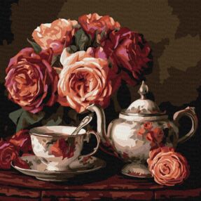 Розпис по номерах Троянди в темряві 40х40 KHO3331