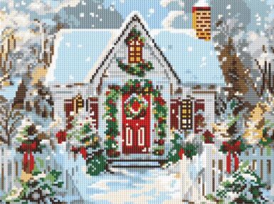 Алмазна мозаїка Різдвяний будиночок 30х40 AMO8103