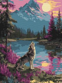 Розпис по номерах Одинокий вовк 30х40 KHO6820