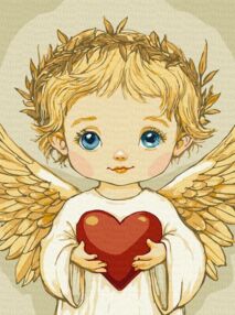 Розпис по номерах Серце янгола 30х40 KHO8707