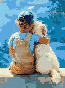 Розпис по номерах Хлопчик та пес 30х40 KHO8639