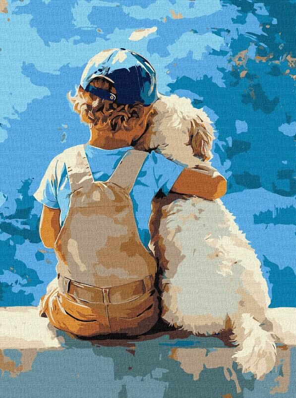 Розпис по номерах Хлопчик та пес 30х40 KHO8639 Ціна (цена) 187.00грн. | придбати  купити (купить) Розпис по номерах Хлопчик та пес 30х40 KHO8639 доставка по Украине, купить книгу, детские игрушки, компакт диски 0