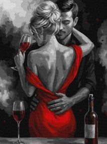 Розпис по номерах Червоне кохання 30х40 KHO8697