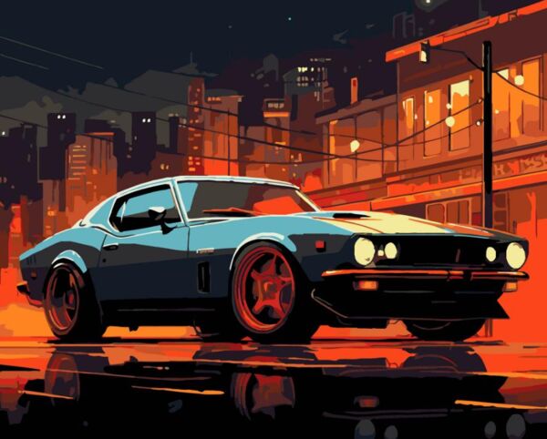 Розпис по номерах міський мустанг на чорному фоні 40х50 AH1217-18 Ціна (цена) 294.52грн. | придбати  купити (купить) Розпис по номерах міський мустанг на чорному фоні 40х50 AH1217-18 доставка по Украине, купить книгу, детские игрушки, компакт диски 0