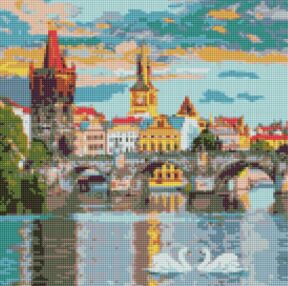 Алмазна мозаїка 40х40 АМO7217 Вечірня прага "Ідейка"