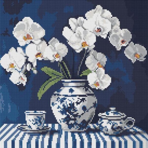 Алмазна мозаїка 40х40 АМO8255 Орхідея в порцеляні Ідейка Ціна (цена) 319.00грн. | придбати  купити (купить) Алмазна мозаїка 40х40 АМO8255 Орхідея в порцеляні Ідейка доставка по Украине, купить книгу, детские игрушки, компакт диски 0