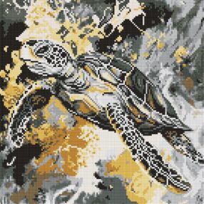 Алмазна мозаїка 40х40 АМO8262 Золота черепаха "Ідейка"
