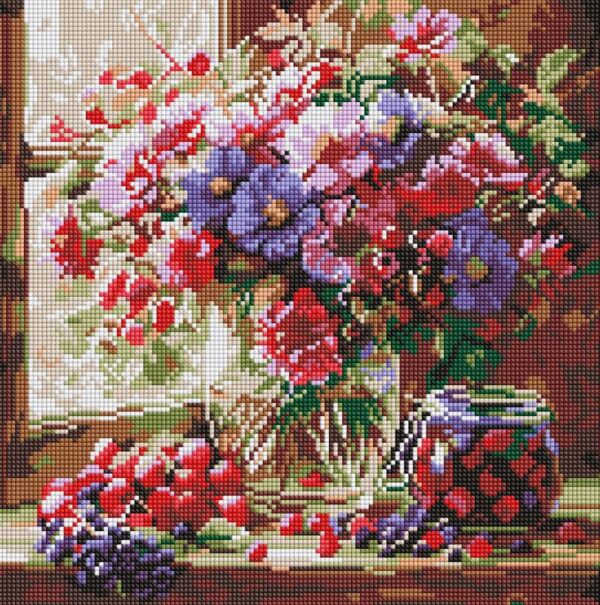 Алмазна мозаїка 40х40 АМO8314 Букет і фрукти Ідейка Ціна (цена) 319.00грн. | придбати  купити (купить) Алмазна мозаїка 40х40 АМO8314 Букет і фрукти Ідейка доставка по Украине, купить книгу, детские игрушки, компакт диски 0