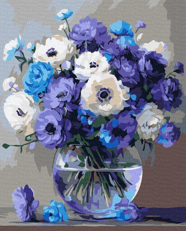 Розпис по номерах 40х50 KHO3327 Букет блакитних квітів Ідейка Ціна (цена) 190.80грн. | придбати  купити (купить) Розпис по номерах 40х50 KHO3327 Букет блакитних квітів Ідейка доставка по Украине, купить книгу, детские игрушки, компакт диски 0