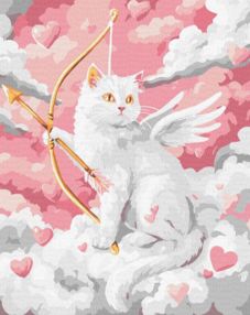 Розпис по номерах 40х50 KHO5207 Котячий купідон "Ідейка"