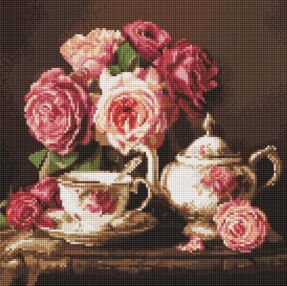 Алмазна мозаїка 40х40 АМO8344 Троянди в темряві "Ідейка"