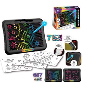 Дошка для малювання картки 3 штуки ручка 2 в 1 світло 12 режимів на батарейках YM-117