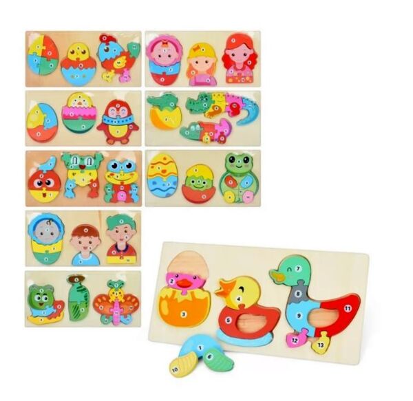 Дерев'яні пазли тварини 10 деталей 12 видів MD1542 Ціна (цена) 85.60грн. | придбати  купити (купить) Дерев'яні пазли тварини 10 деталей 12 видів MD1542 доставка по Украине, купить книгу, детские игрушки, компакт диски 0