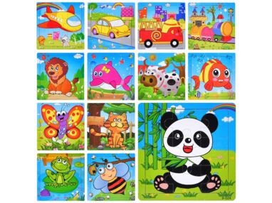 Деревяні пазли тварини транспорт морські мешканці 9 деталей  MD1999