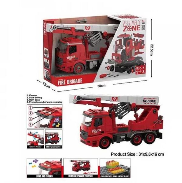 Машина - конструктор Пожежна 33 х 16 х 7 см YW9080A Ціна (цена) 484.70грн. | придбати  купити (купить) Машина - конструктор Пожежна 33 х 16 х 7 см YW9080A доставка по Украине, купить книгу, детские игрушки, компакт диски 1