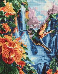 Алмазна мозаїка 40х50 AMO8100 Тропічна пташка "Ідейка"