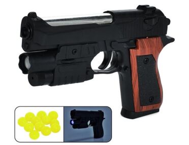 Пістолет 18 см з кульками світло K2117-G+