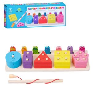 Гра деревяна Геометрика фігури пазли риболовля MD 0824