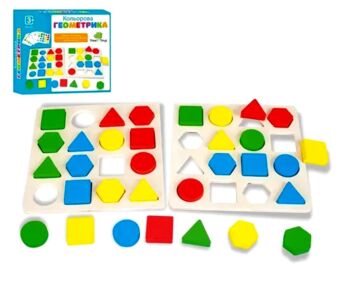Гра деревяна Геометрика ігрове поле фігури картки MD 1923