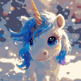 Розпис по номерах 30х30 ES0911 Блакитний єдиноріг "Strateg"