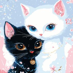 Розпис по номерах 30х30 ES0914 Пухнаста дружба котиків "Strateg"