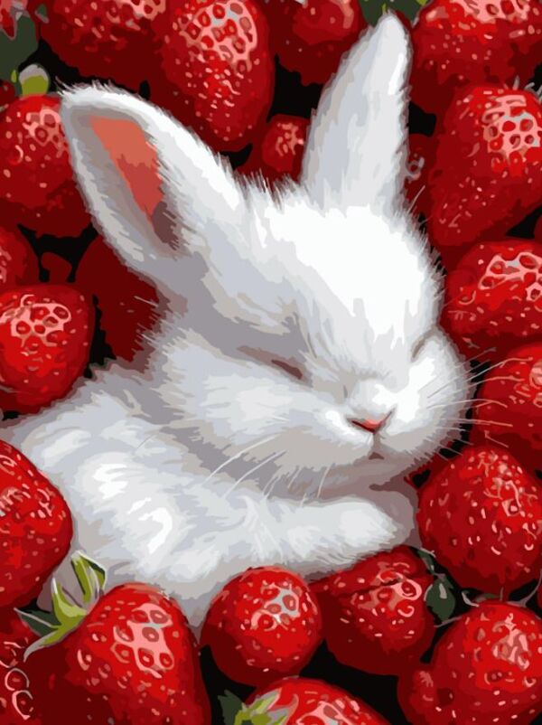 Розпис по номерах 30х40 SS-1253 Кролик у полуниці Strateg Ціна (цена) 141.65грн. | придбати  купити (купить) Розпис по номерах 30х40 SS-1253 Кролик у полуниці Strateg доставка по Украине, купить книгу, детские игрушки, компакт диски 0