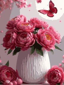 Розпис по номерах 30х40 SS-1259 Квіти у вазі "Strateg"