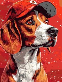 Розпис по номерах 30х40 SS-1260 Пес у кепці "Strateg"