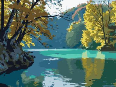 Розпис по номерах 30х40 SS-1262 Смарагдове озеро "Strateg"