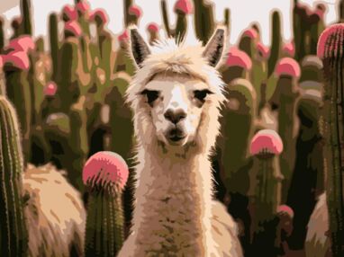 Розпис по номерах 30х40 SS-1265 Альпака серед квітів "Strateg"