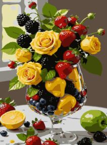 Розпис по номерах 30х40 SS-1274 Фрукти й квіти "Strateg"