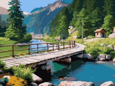 Розпис по номерах 30х40 SS-1276 Міст над рікою "Strateg"