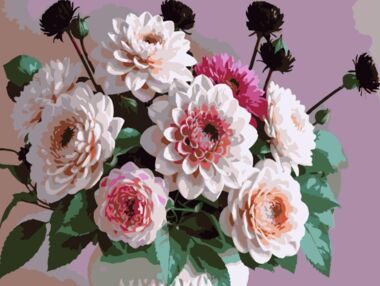 Розпис по номерах 30х40 SS-1281 Квіти у кошику "Strateg"