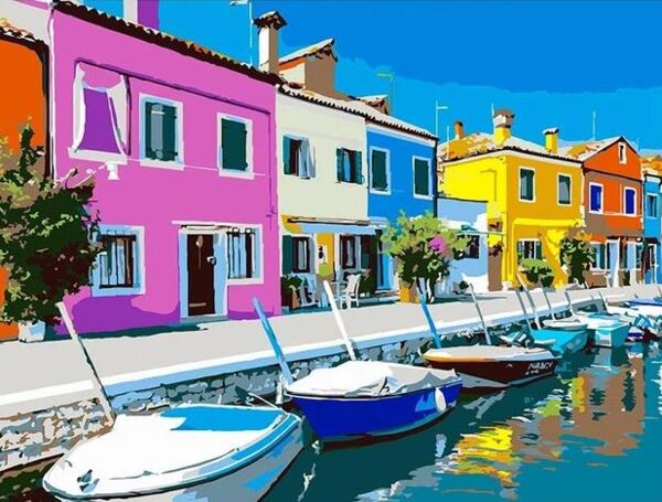 Розпис по номерах 30х40 SS-1297 Кольорові будинки Strateg Ціна (цена) 141.65грн. | придбати  купити (купить) Розпис по номерах 30х40 SS-1297 Кольорові будинки Strateg доставка по Украине, купить книгу, детские игрушки, компакт диски 0