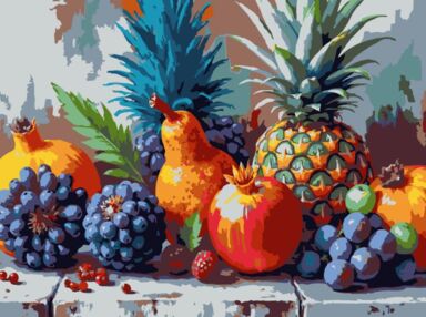 Розпис по номерах 30х40 SS-1304 Тропічні фрукти "Strateg"