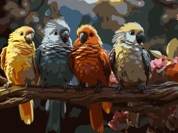 Розпис по номерах 30х40 SS-1305 Птахи на гілці Strateg Ціна (цена) 141.65грн. | придбати  купити (купить) Розпис по номерах 30х40 SS-1305 Птахи на гілці Strateg доставка по Украине, купить книгу, детские игрушки, компакт диски 0